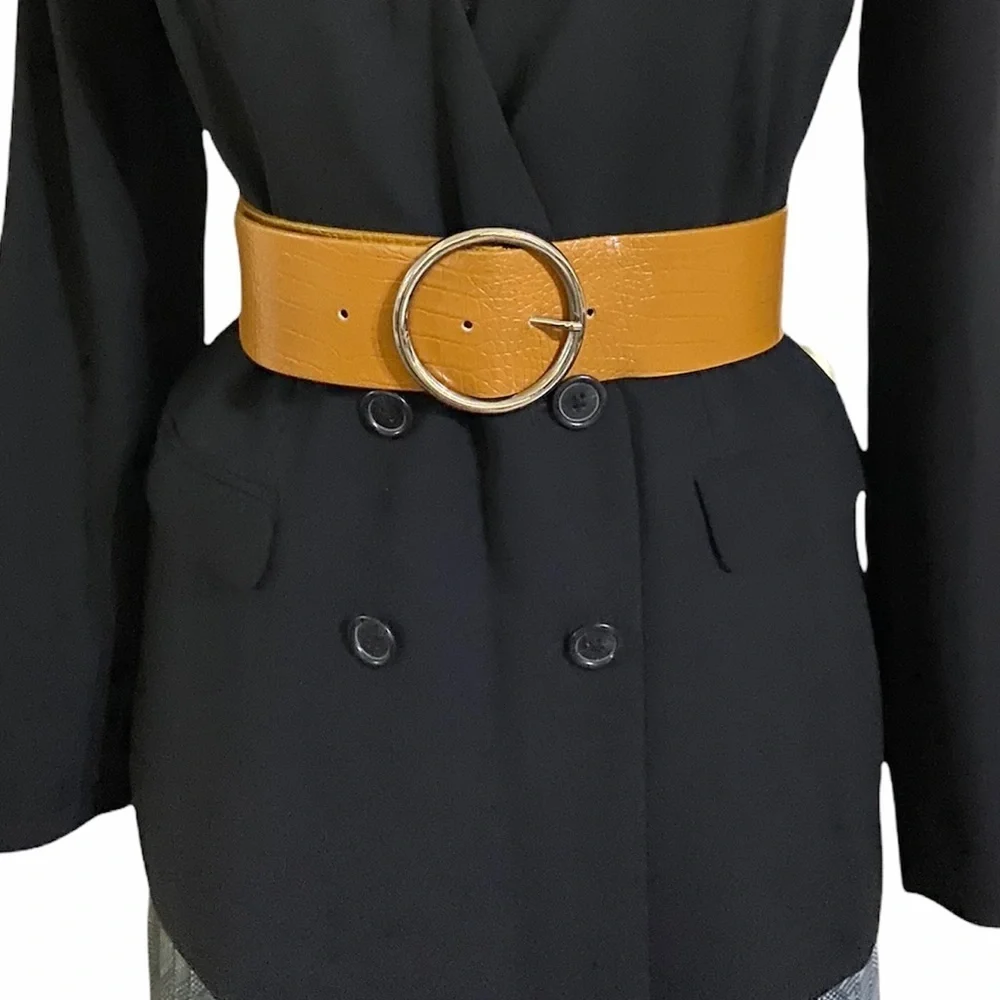 Croute Vachette wide leather belt